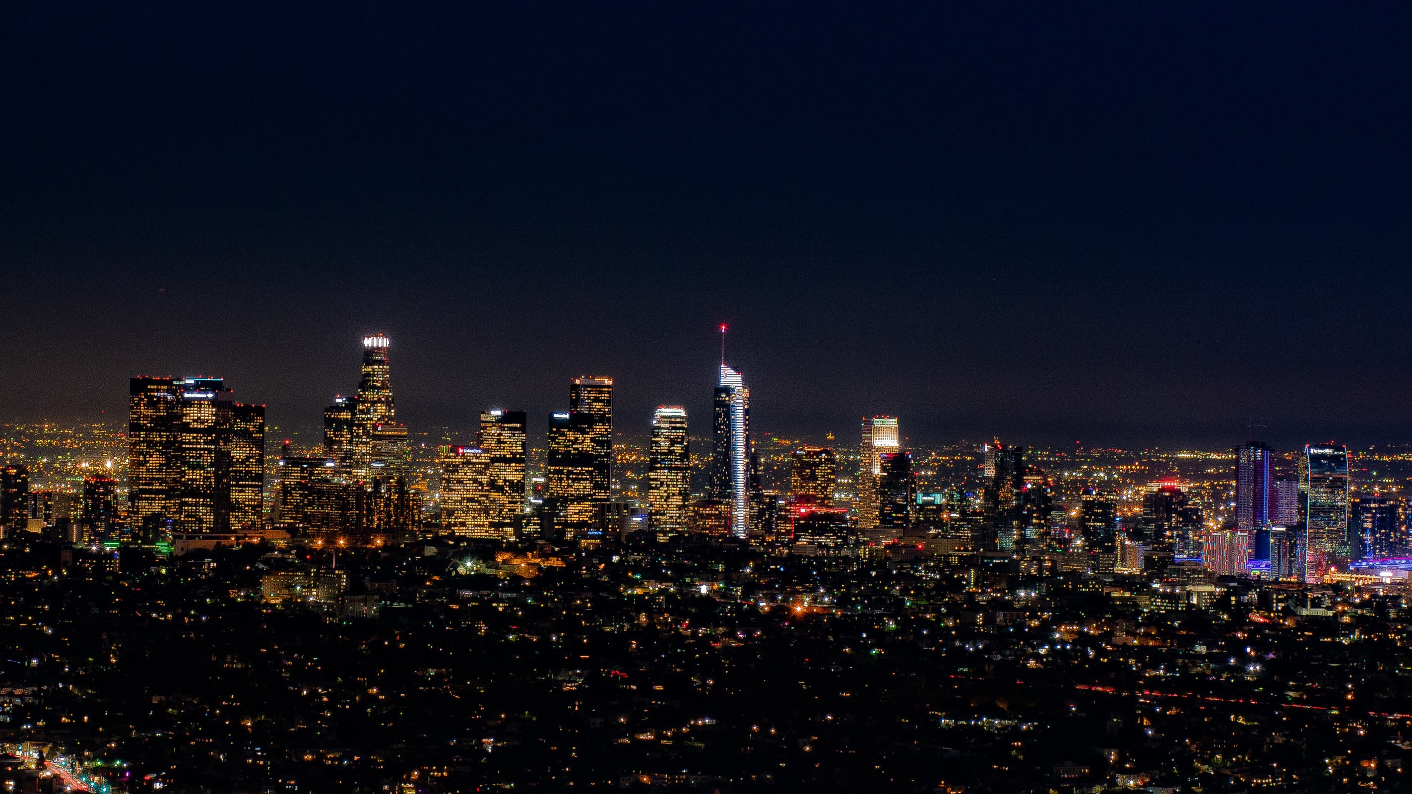 Los Angeles skyline at dusk